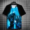 New Men's Samurai Katana Tattoo Girl T-Shirt Street 3D Print Tee Summer Women Short Sleeve Top