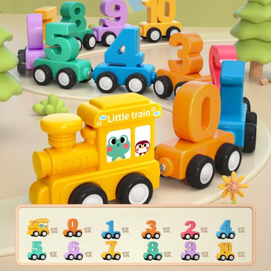 7/11/12/14Pcs/Set Magnetic Number Train Toy Kit Toddlers Number Counting Color Sorting Preschool Learning Activity Educational Train Toy Birthday Gift