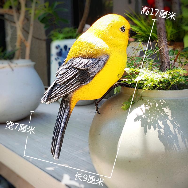 Hummingbird and Tit Bird Resin Garden Ornament for Outdoor Decoration