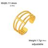 Teamer Fashion Geometric Crown Ring for Women Girls Stainless Steel Double Layer Open Ring Elegant Daily Office Party Jewlery