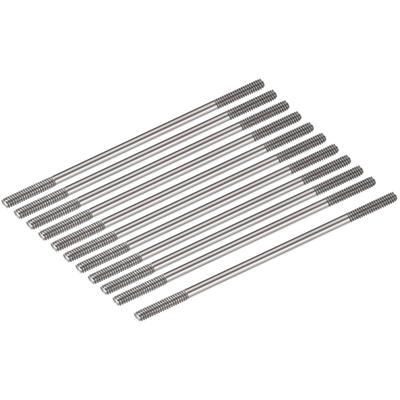 Uxcell Zestaw 15 szt. Łączniki Popychaczy, Gwintowane Pręty Dwustronnie Gwintowane, Stal Nierdzewna 304, M2x45mm, do Majsterkowania, Samochodu RC, Łodzi, Pojazdu, Samolotu, Helikoptera