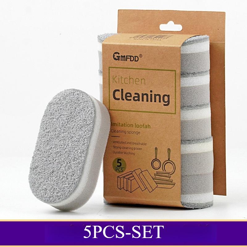 1/2/3/5PC Durable Three-Layers Dishwashing Sponge Decontamination Cleaning Dishwashing Towel Thick Magic Sponge Kitchen Supplies