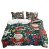 Bed Three-Piece Quilt Cover Christmas Illustration Kit Bedding
