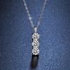 Elegant Versatile Long Pendant Necklace with Inlaid Diamonds - Women's Fashionable European and American Style