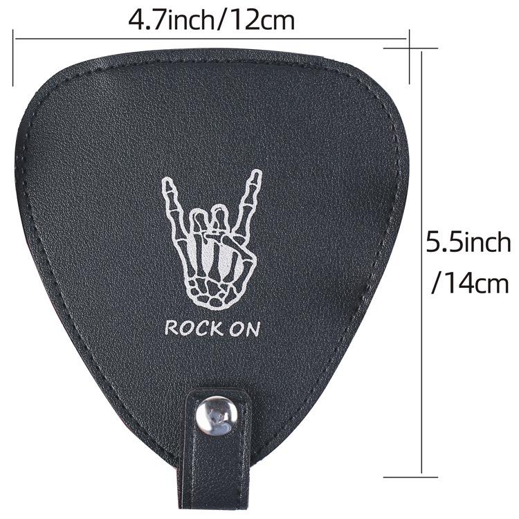 Large Capacity Black PU Leather Guitar Pick Storage Bag