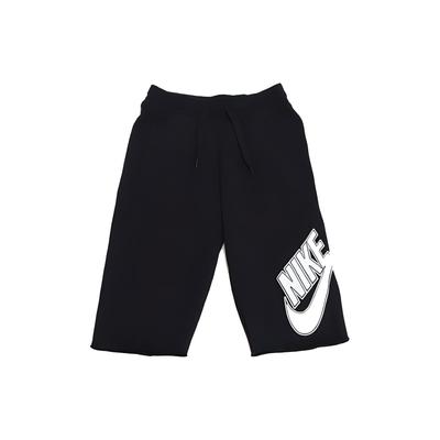 Pantaloni Scurți Bărbați cu Șnur și Talie Elastică, Croială Dreaptă, Imprimeu Logo Negru 704685-010