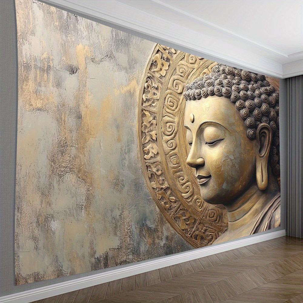 1pc of 3D Visual Effect Buddha Statue Background Cloth, Living Room, Bedroom, Office, Party Decoration, a Perfect Creative Gift. 100X70CM