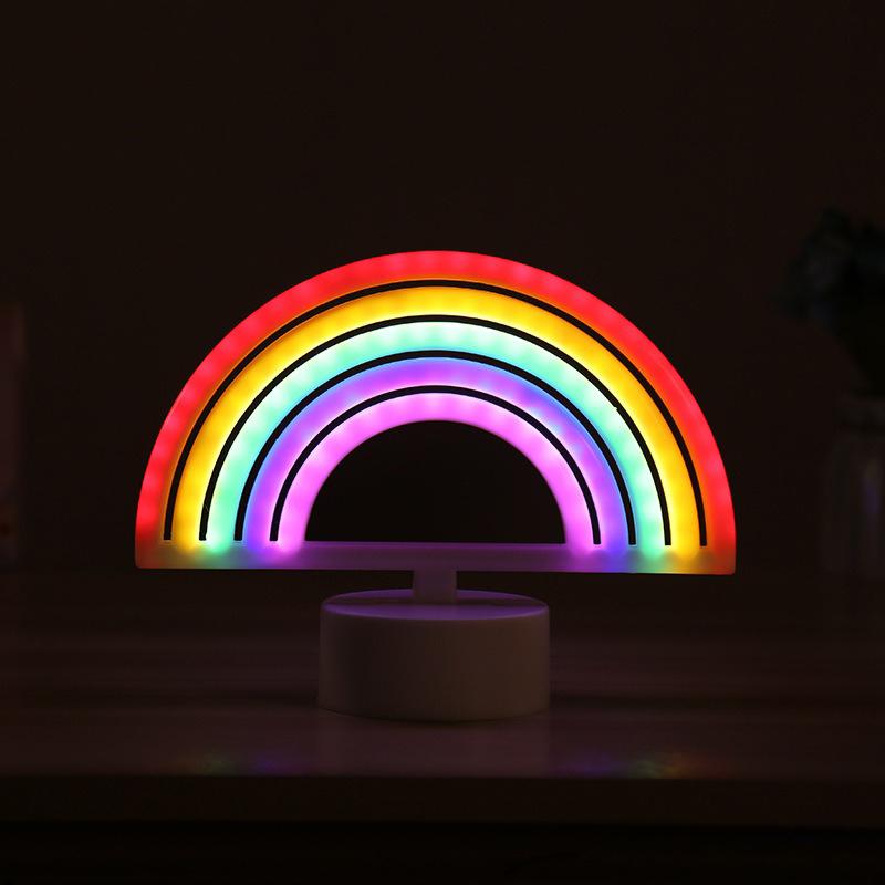 Multi-style LED Night Lamp Neon Sign Battery Decoration Star Rainbow For Home Kid Room Bedside Night Light Decor Table Light