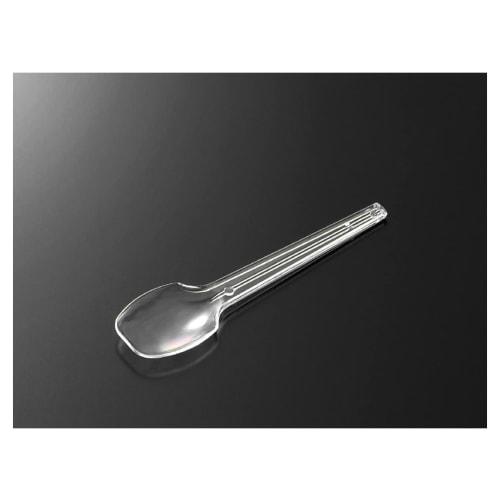 Chuo Kagaku Plastic Cutlery, Disposable Dessert Spoons, 100 count, Transparent, Approx. 0.5 x 9.8 x 2.6 cm, Product Number: 289306