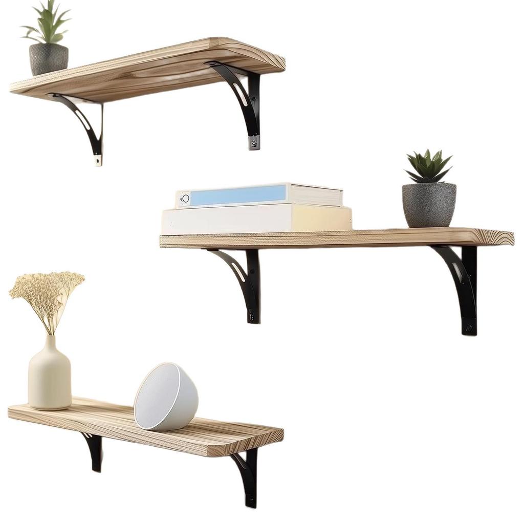 Wooden Wall-Mounted Display & Storage Rack for Entryway or Living Room