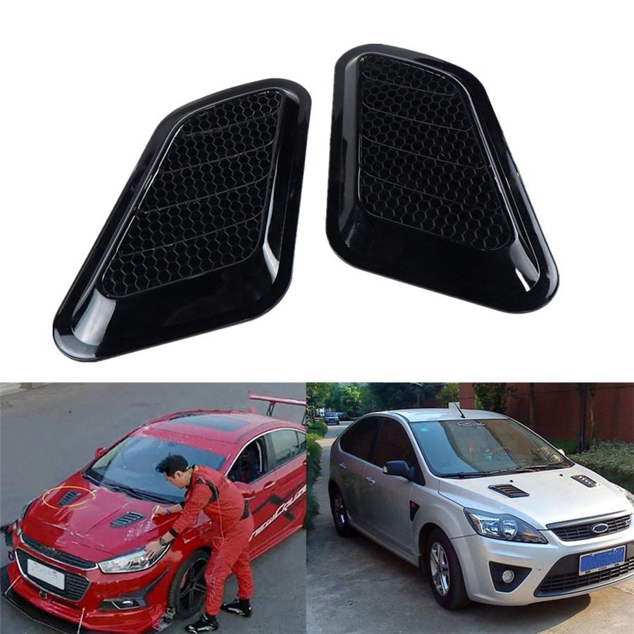 2x Lesklý přívod vzduchu kapotou, ventilační otvor, přední kryt motoru, dekorativní nálepka