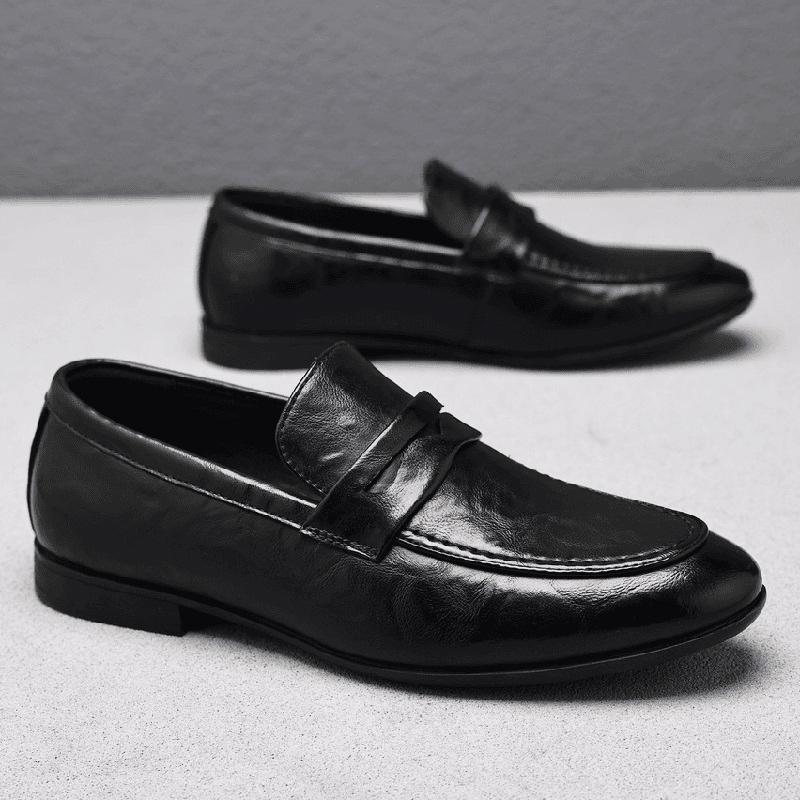 Fashion Mens Casual Loafers Hot Sale Leather Shoes Breathable Slip on Loafers Solid Color Men Italian Design Handmade Men Dress Shoes