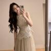 2026 Women's Fashion Set: Mesh Hollow Top & Long Skirt
