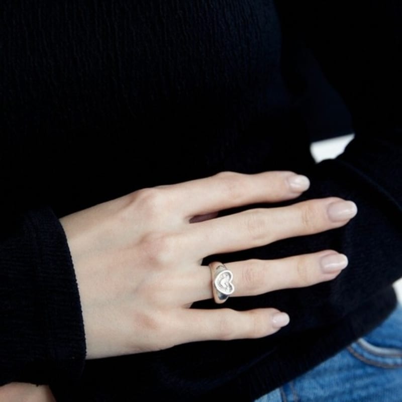 Salted Love Frame Heart Ring