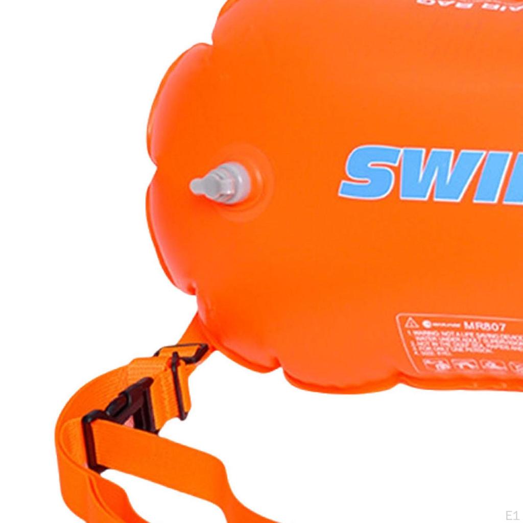 Aquatic Swim Buoy with Waterproof Bag And Adjustable Waist Belt, Double Inflatable Cushion