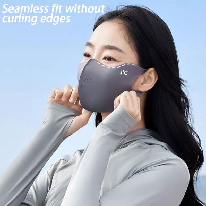 Uv Protection Breathable Face Mask 3D Seamless Full Face Outdoor  Lightweight Sun Block Flex Fit