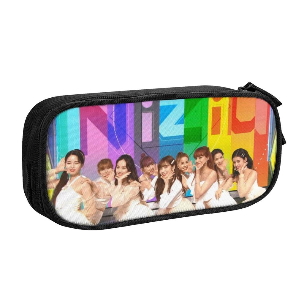 Niziu Niju Goods Pen Case Pencil Case Large Capacity Double Layer Double Zipper Pencil Holder Stylish Cute Anime Pen Pouch High School College Middle