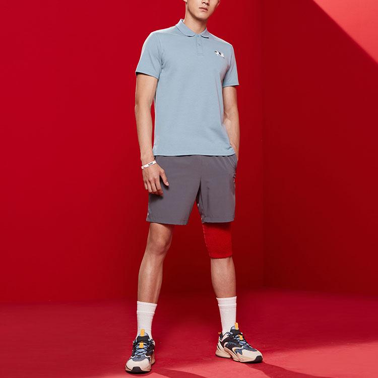 Anta Comprehensive Training Series Fitness Leisure Sports Short Sleeve Polo Shirt Couple Style Wall Gray Men Polo Shirts 95027162-2