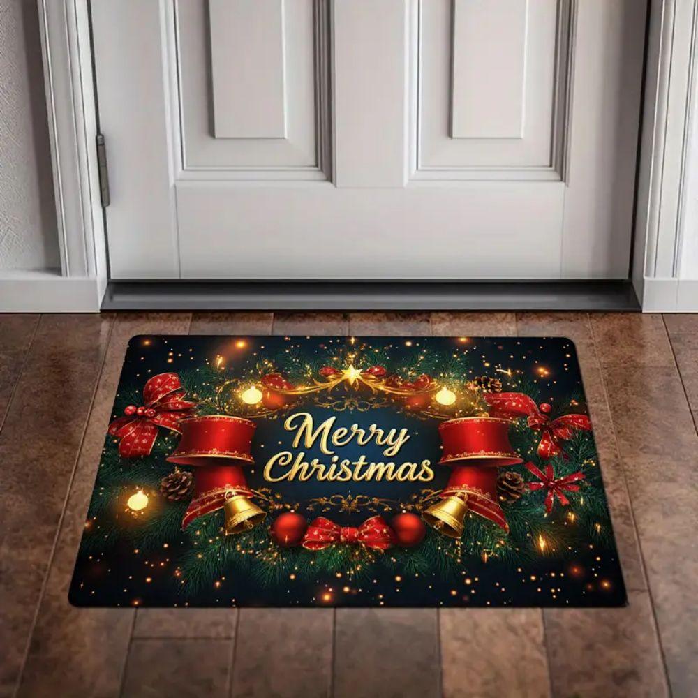 

VIKAMA Christmas Entrance Floor Mat for Front Door Bathroom Kitchen Floor Mat Entrance Welcoming Carpet Holiday Home Decoration 40x60cm 16x24inch