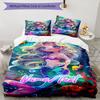 3PC Custom Name Mermaid Fantasy Underwater World Bedding Set Duvet Cover Closure Includes 1 Duvet Cover & 2 Pillowcases for Bedroom