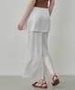 Ollibeudeollibeu Overlay Layered Satin Long Skirt Ow6Ms4200