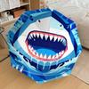 1pc Shark Teeth Water Pattern Umbrella Design Automatic Opening and Closing Umbrella, High-quality Travel Umbrella,  C1128186