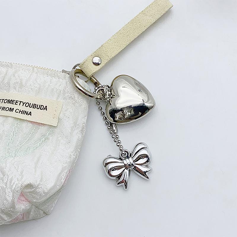 Mode Y2K Herz Schleife Schlüsselanhänger Vintage Metall Schleife Schlüsselanhänger Damen Mode Tasche Anhänger Rucksack Dekor Hängende Accessoires Geschenke