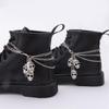 Popular Skull Shoe Chain Metal Shoe Decoration Metallic Chain Link for Footwear Styles Multilayer Motorcycle Boots Chain