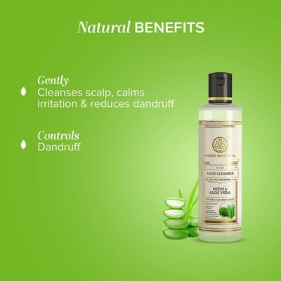 Khadi Natural Neem & Aloe Vera Herbal Shampoo, Anti Dandruff, Scalp Cooling, Strengthens Hair Roots, Supports Scalp Health, SLS and Paraben Free