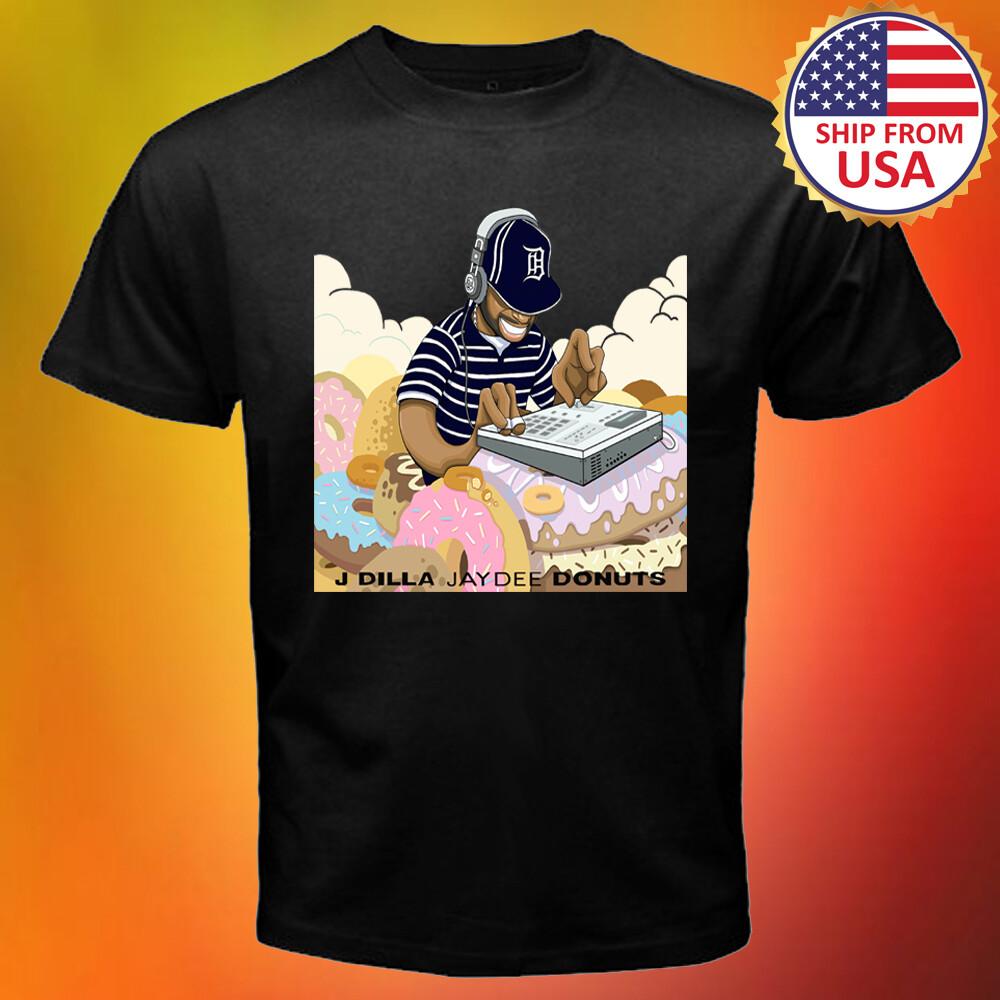 J Dilla Jay Dee Donuts Men's Black Size S-3XL