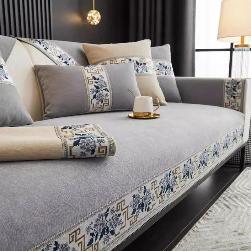 New Chinese Style Chenille Sofa Cover for All Seasons Living Room Decor Non-slip Sofa Seat Cushion Sofa Towel Couch Slipcover