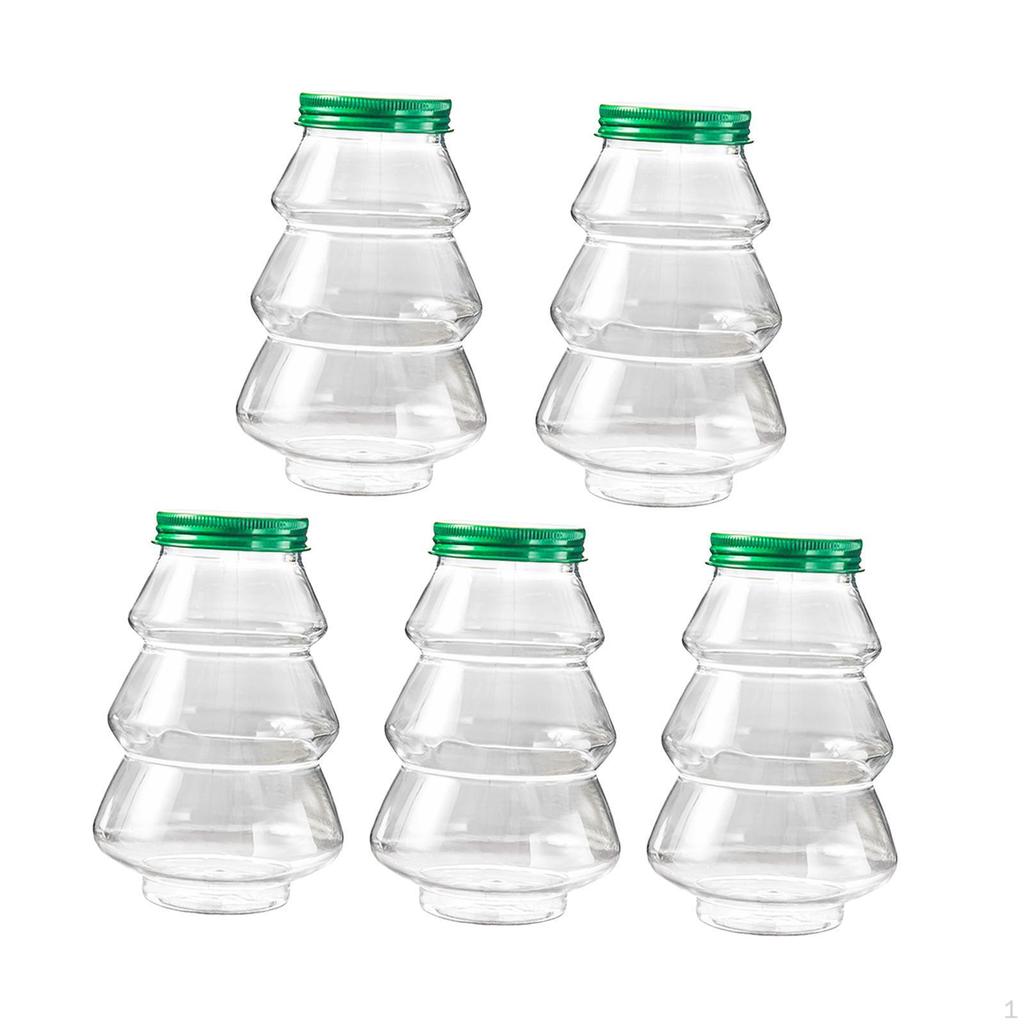 5 Jars for Christmas Candy Party Favors Empty Clear Drink Containers Storage