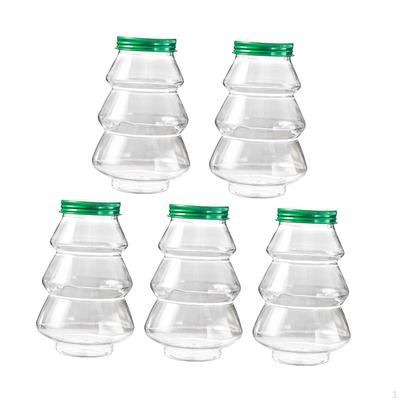 5 Jars for Christmas Candy Party Favors Empty Clear Drink Containers Storage