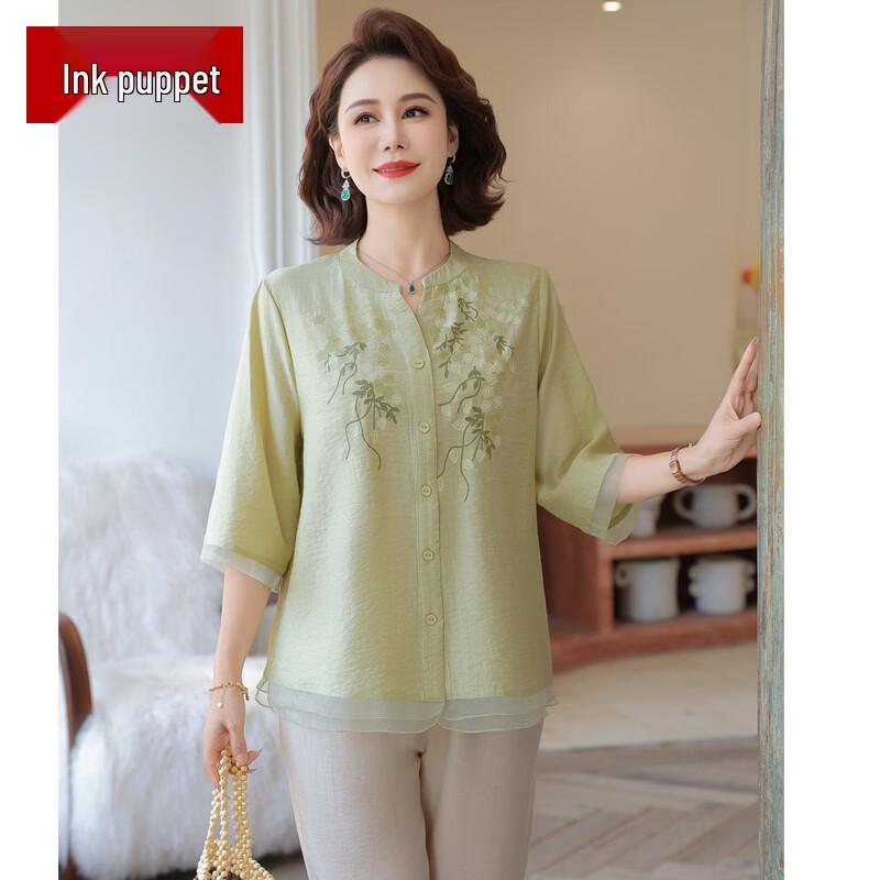 Mo ou Mama Women s Elegant Mid-Sleeve Blouse 5XL
