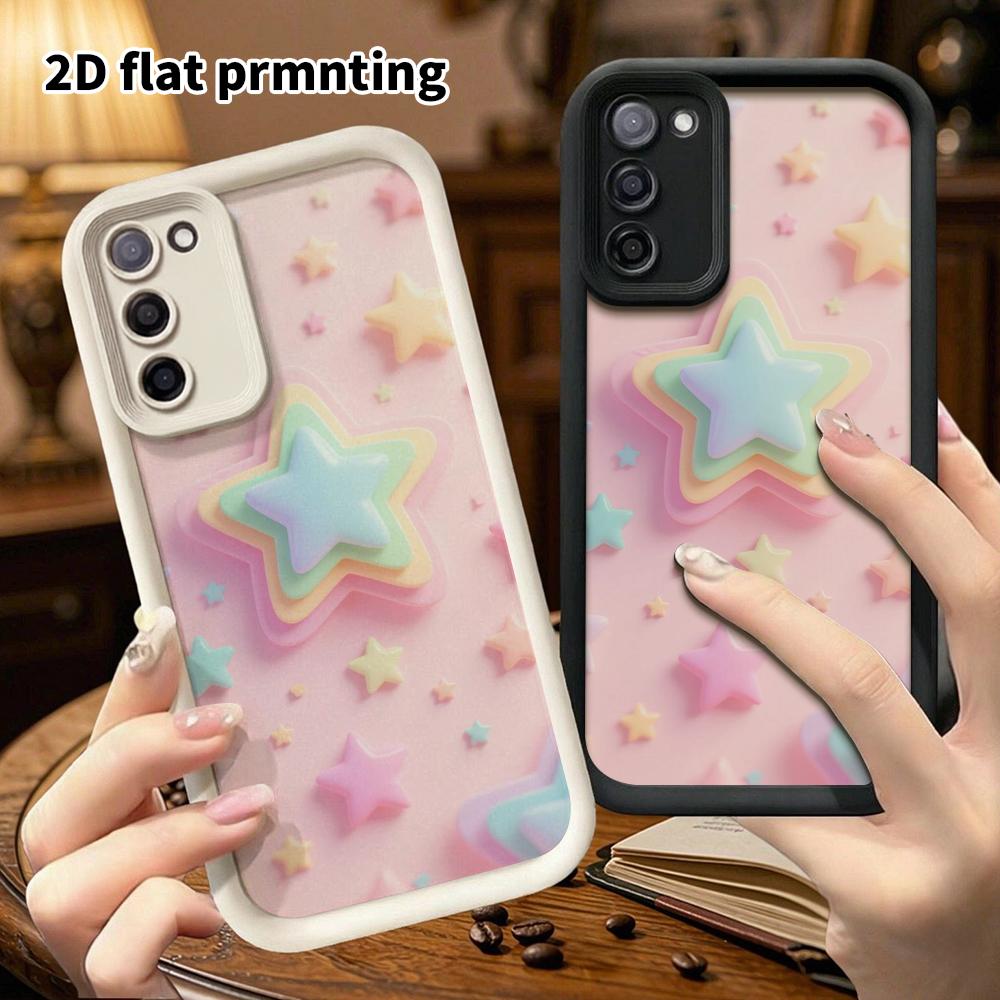 Phone Case: 2D Flat Samsung Galaxy A34 A35 M05 M06 S20 S22 S21 FE Plus 5G Protective Case, Rainbow Layers, Perfect Christmas and Halloween Holiday Gif