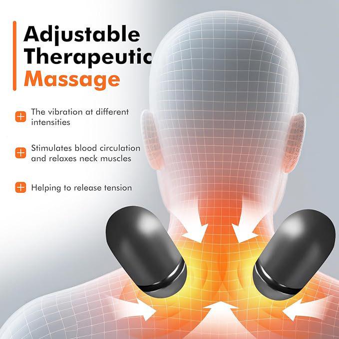 3-in-1 Heated Neck & Shoulder Massage Pillow with Traction Massager