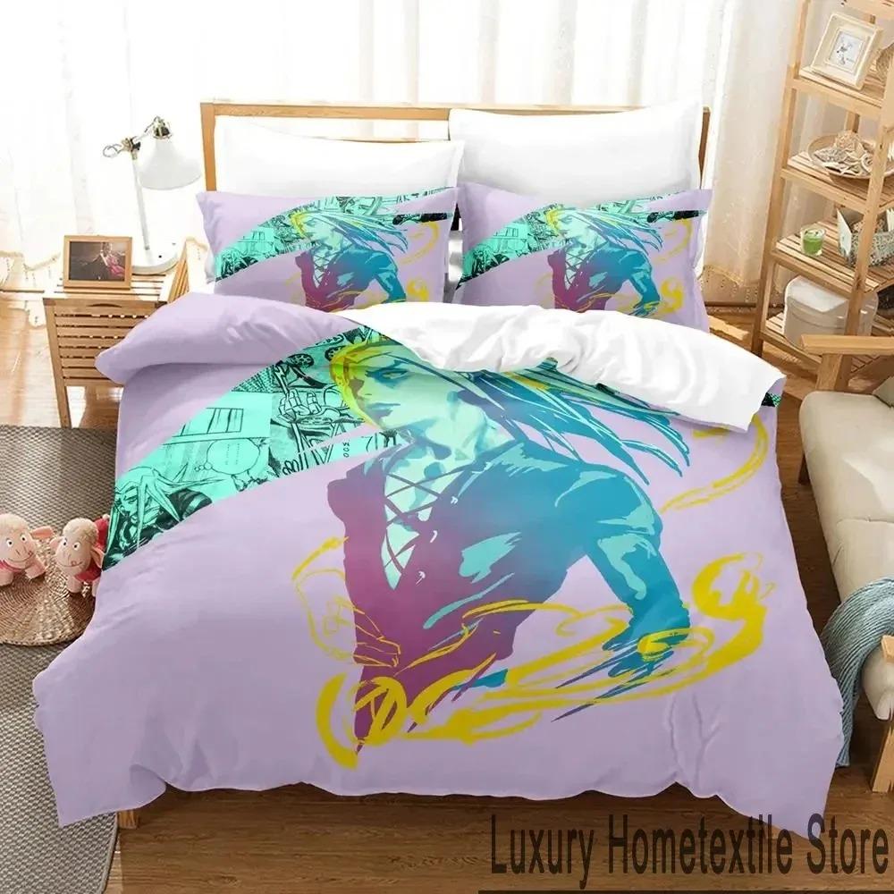 Anime JoJos Bizarre Adventure Bedding Set Duvet Cover Pillowcase King Queen Size Boys Adult Comforter