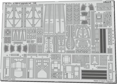 Eduard 1/48 Ju-88A-4 Upgrade Etching Parts (for ICM) Plastic Model Kit Parts EDU481171 (Airplane)