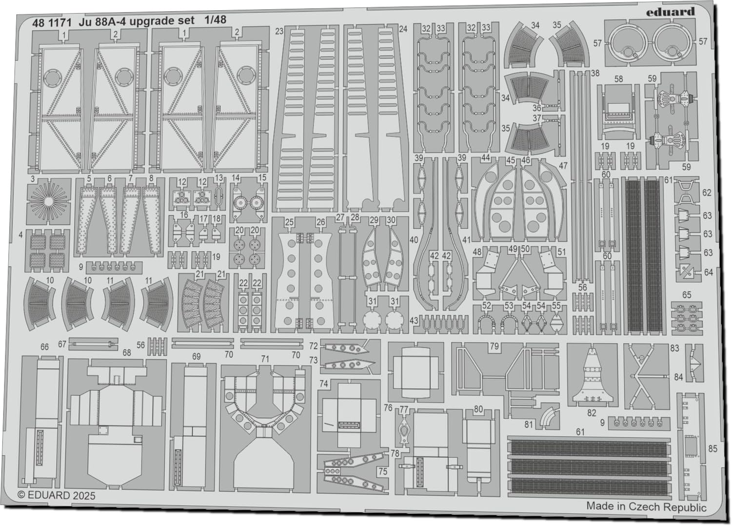 

Эдуард 1/48 Ju-88A-4 Набор фототравления для улучшения (для ИКМ) Детали для пластиковой модели EDU481171 (Самолет)