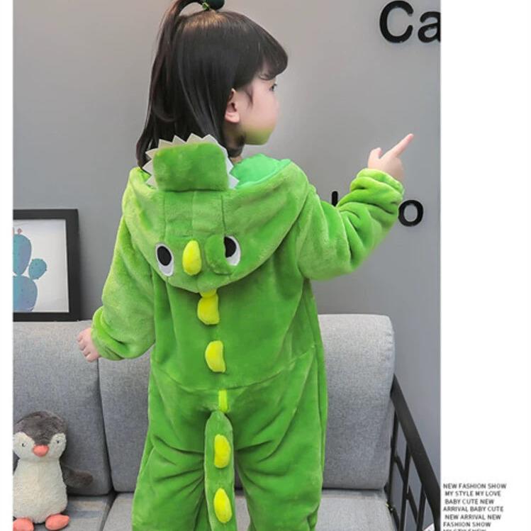 Autumn/Spring Thick Baby Dinosaur Romper - Warm, Cute, Perfect for Outings