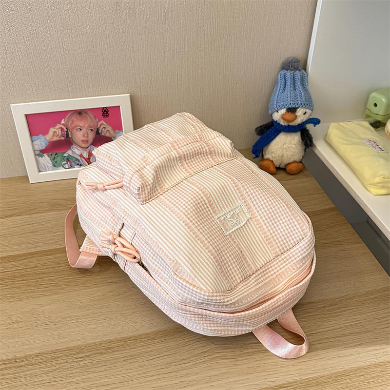 Plaid Schoolbag Women's Backpack Junior High School Students Campus Backpack
