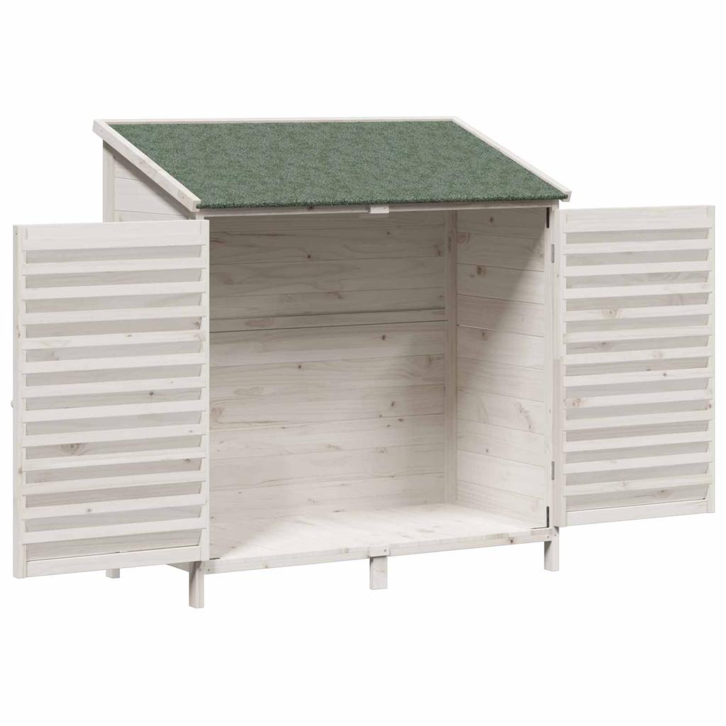 Garden Shed White 106 x 56 x 113.5 cm Solid Spruce Wood