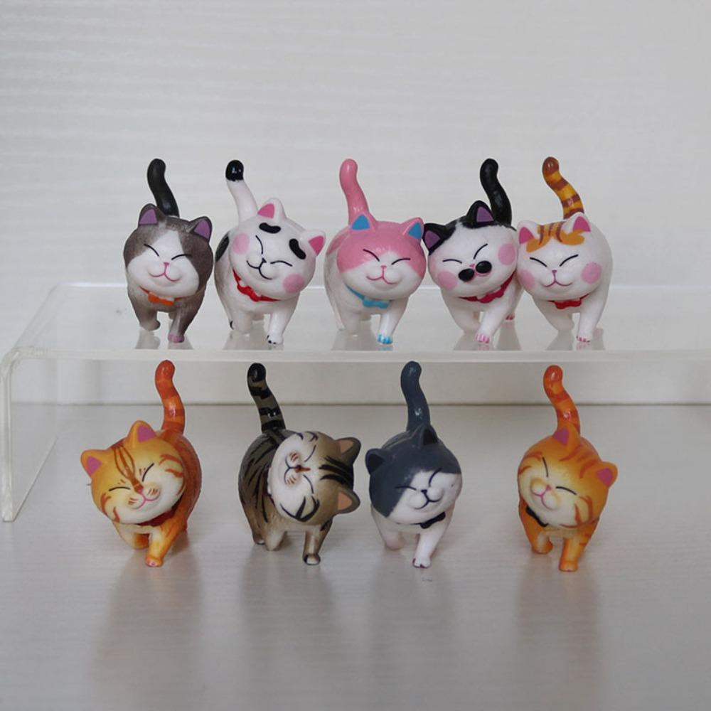 9/10PCS Multicolor Cat Doll Ornaments DIY Mini Model Desktop Toys Decoration Crafts Home Decoration