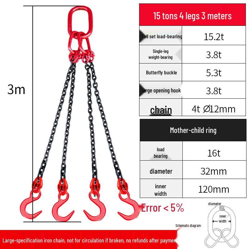 

Jun Ding Ying 15-Ton 4-Leg Manganese Steel Lifting Chain Sling