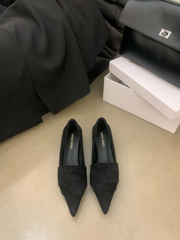 Niedrige französische Retro-Spitz-Single-Schuhe Damenschuhe 2025 neue Pendler-Arbeitsschuhe
