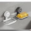 Waterproof Soap Storage Box Powerful Vacuum Suction Cup Soap Dish With Drain Holes Rust Proof Soap Holder For Bathroom And Toile