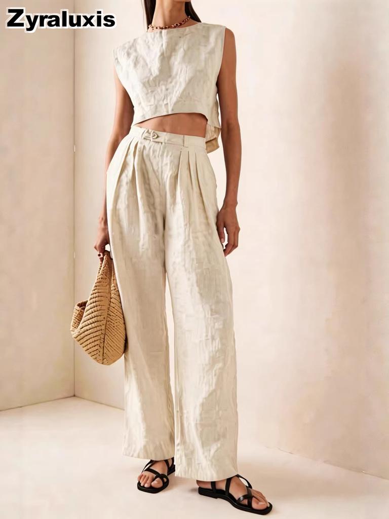 New Women's Summer Breathable Comfortable Crew Neck Loose Casual Set
