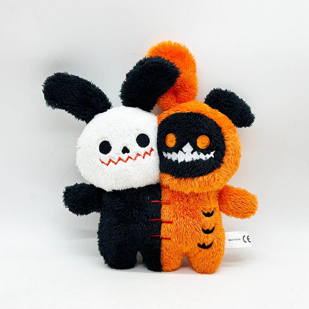 Cute Halloween Plush Toy Cartoon Pumpkin Cat Black Kitten Bat Stuffed Animals Soft Trick-or-Treat Gift for Kids Home Decor