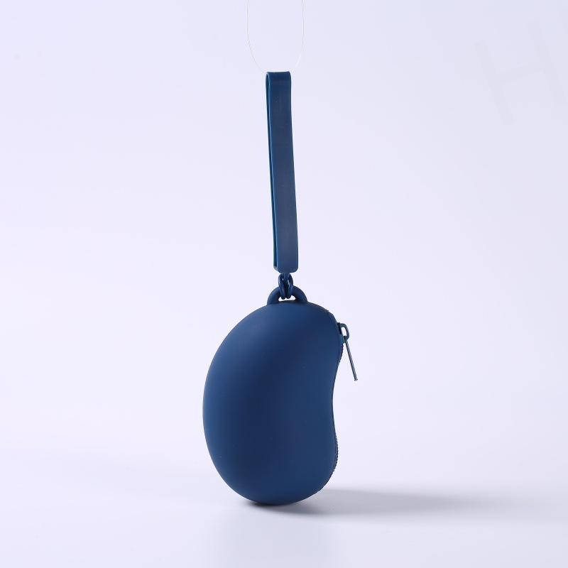 Geantă Depozitare Cosmetice din Silicon cu Model Fasole Suport Portabil pentru Căști Cablu de Date Portofel pentru Monede Organizator Impermeabil