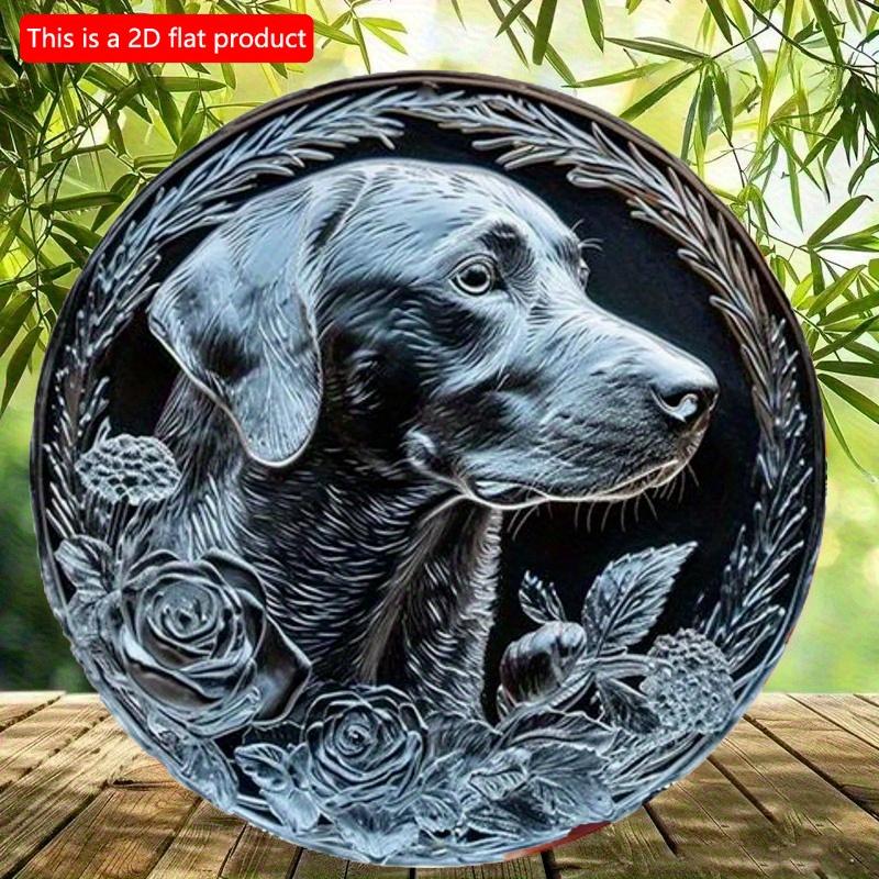 

2d Flat 20*20cm, Funny Cute Dog Gift, Theme Round Wooden Sign, Art Wooden Wall Decorative, for Home, Kitchen, Garden, Bedroom, Bar Decor. 20*20cm